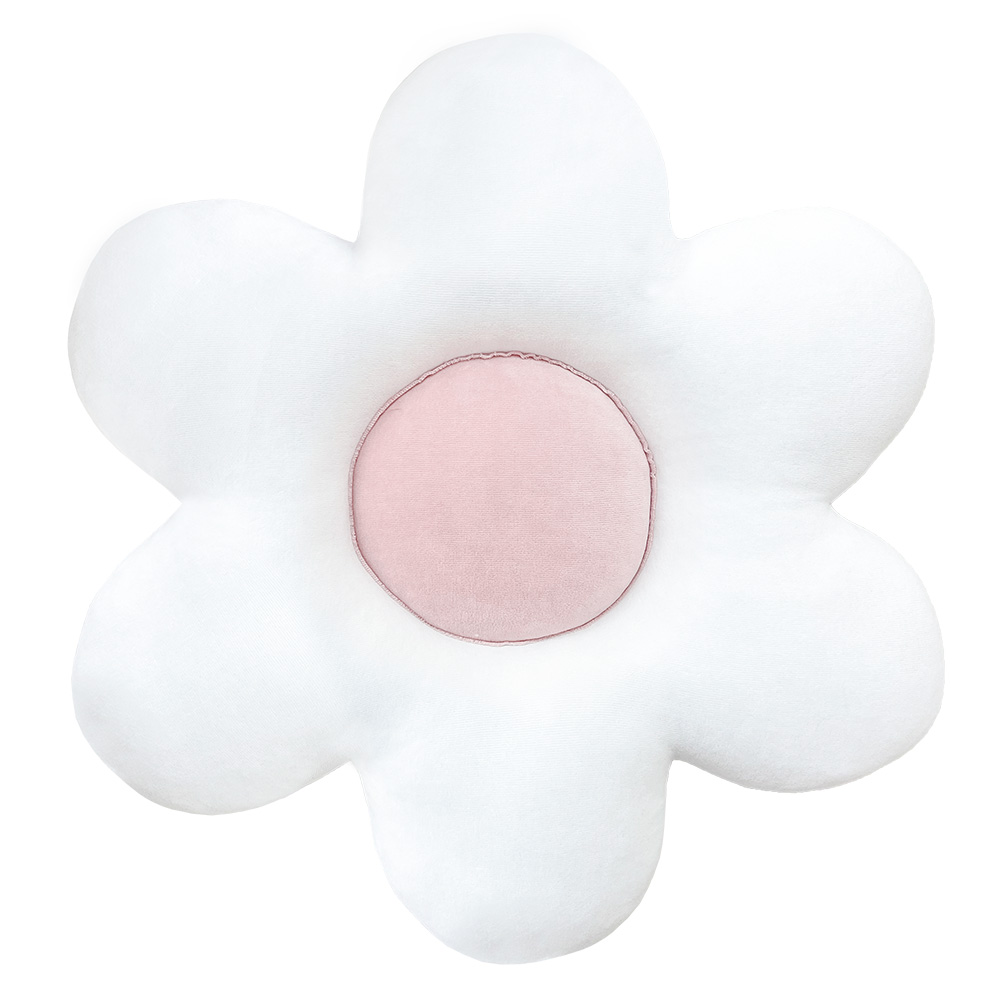 Pude af velour hvid marguerit