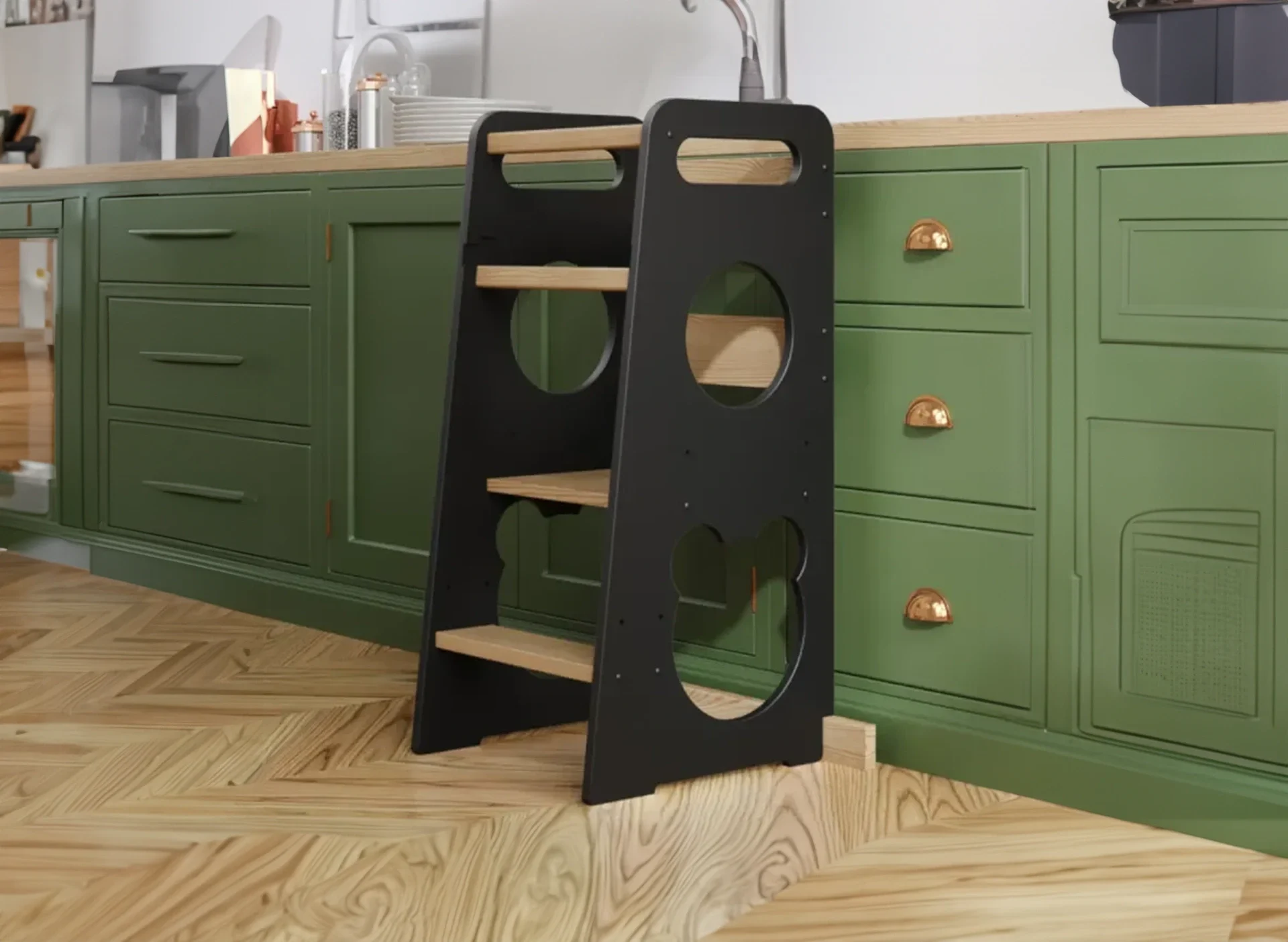 Køkkenhjælper med teddybjørn-mønster