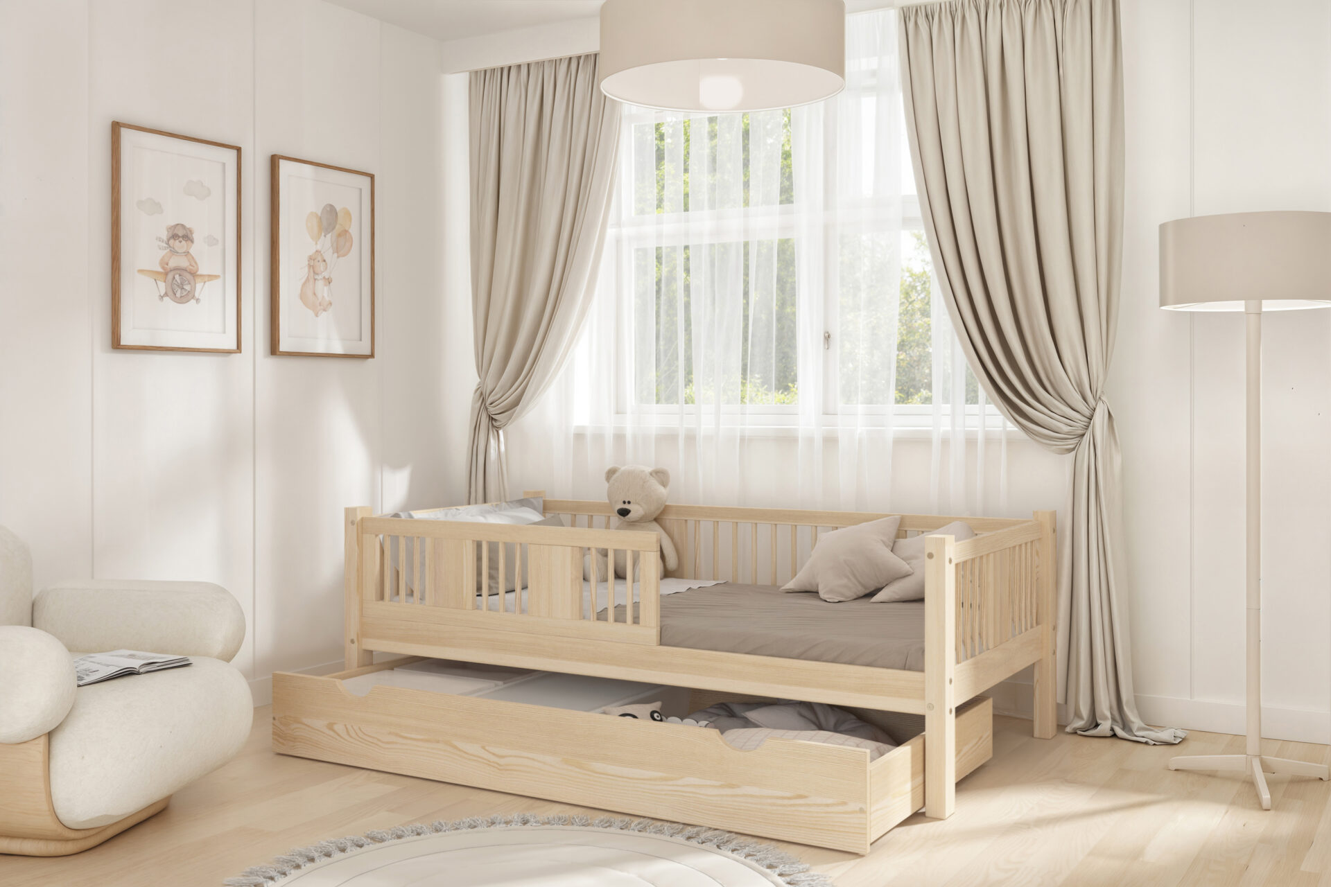 Børneseng LUNA med skuffe